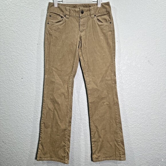 Tommy Hilfiger Corduroy Pants Womens 2 Tan Low Rise Bootcut Y2K Western Preppy - Picture 1 of 9